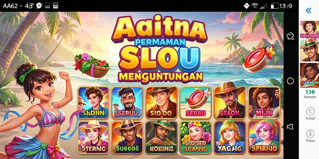 Tampilan gameplay seru di AA62 dengan tema menarik.
