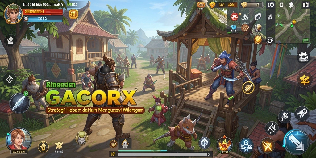 Screenshot utama GACORX menampilkan aksi seru dalam pertempuran strategi.