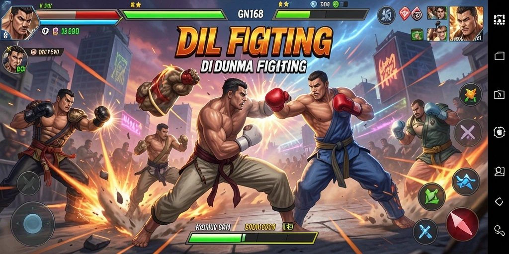 Gameplay GN168 yang intens dan mendebarkan saat bertarung.