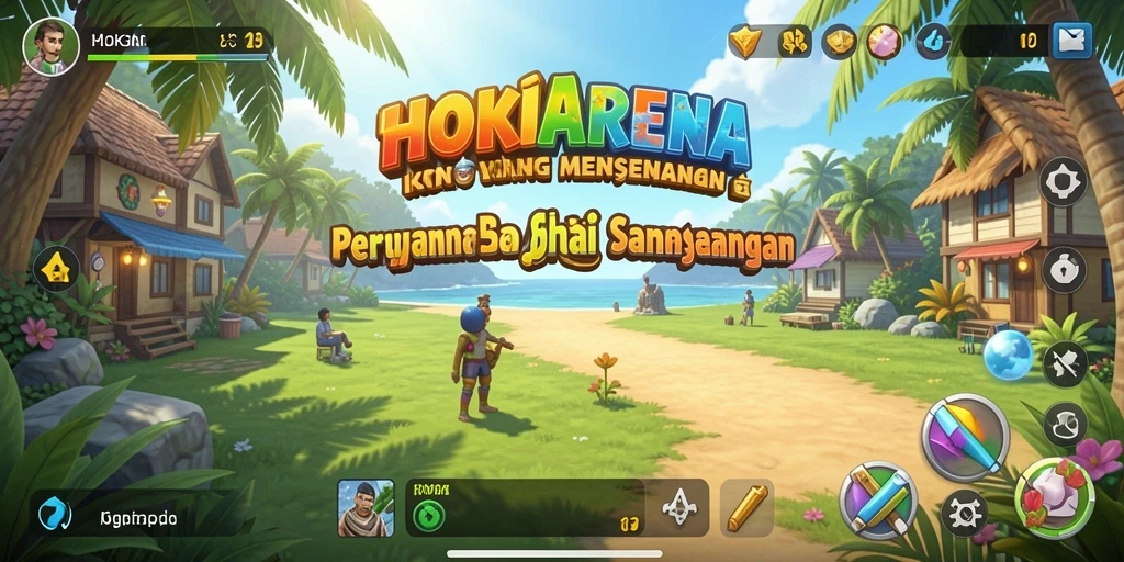 Tampilan gameplay HOKIARENA yang berwarna-warni dan penuh kesenangan.