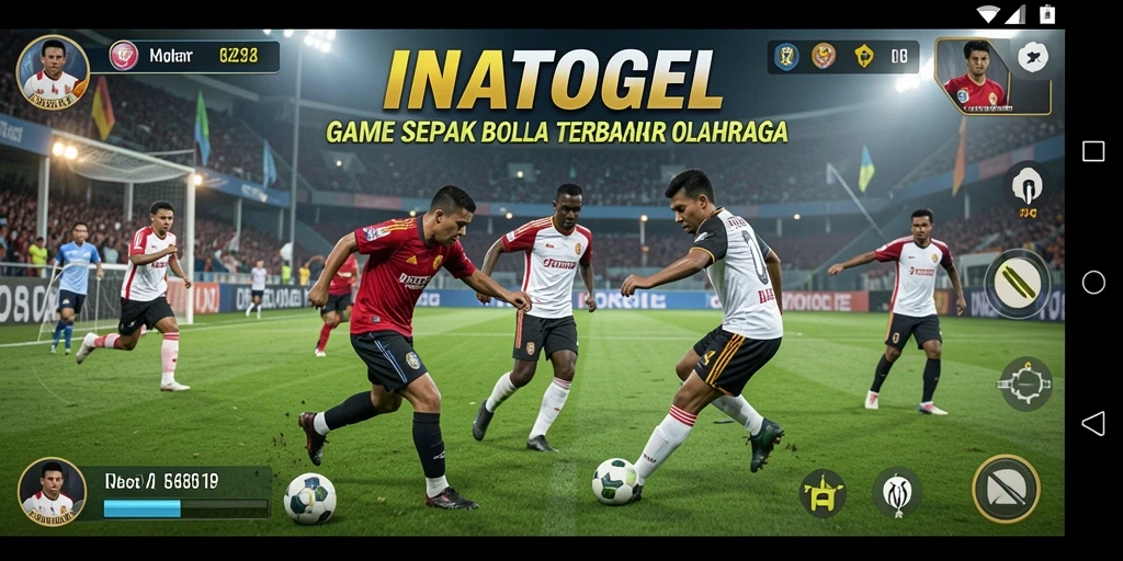 Tampilan gameplay menarik dari INATOGEL dengan aksi sepak bola seru.