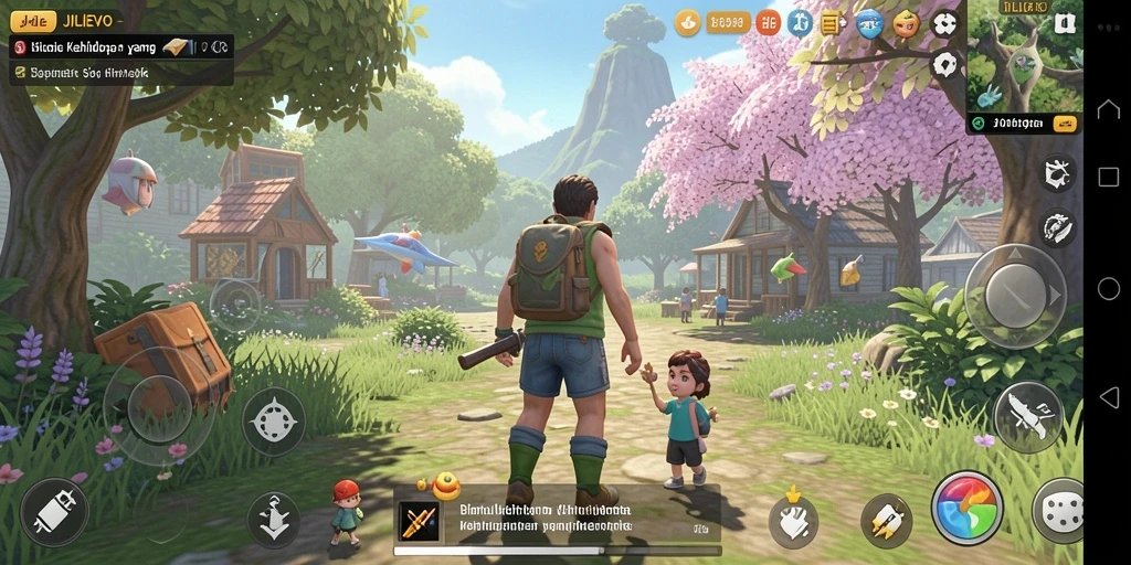 Gameplay JILIEVO yang menampilkan simulasi kehidupan interaktif.