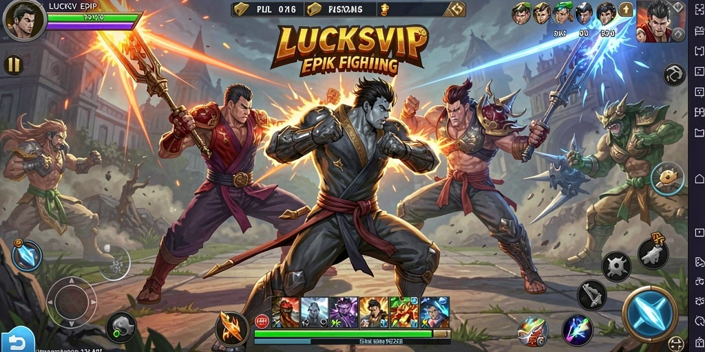Tangkapan layar LUCKSVIP menampilkan aksi pertarungan yang mendebarkan.