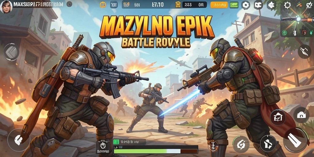 Screenshot MAXSERU menunjukkan aksi intense dalam pertempuran Battle Royale.