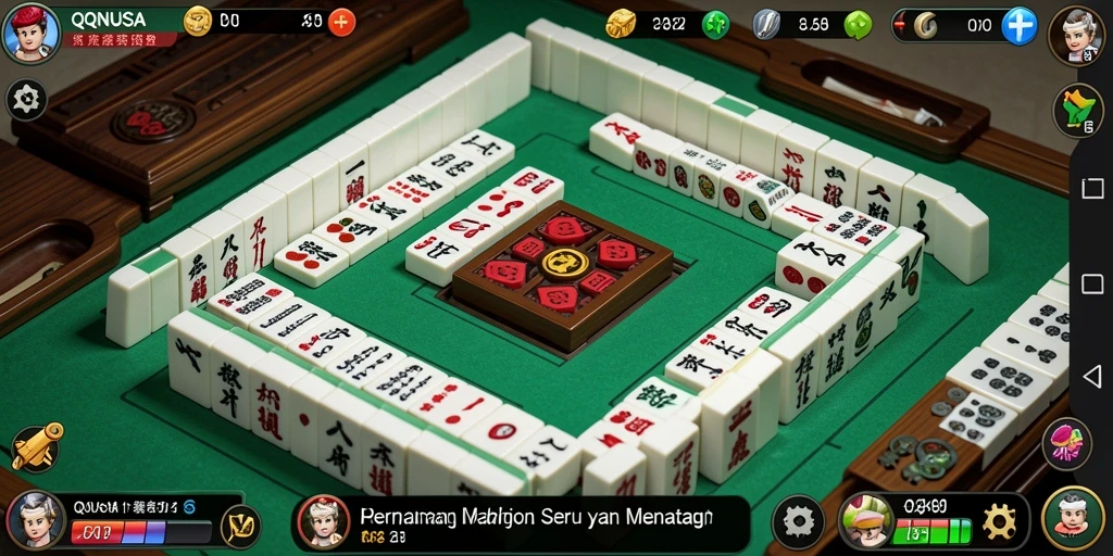 Screenshot menampilkan gameplay Mahjong yang menarik dan seru di QQNUSA.