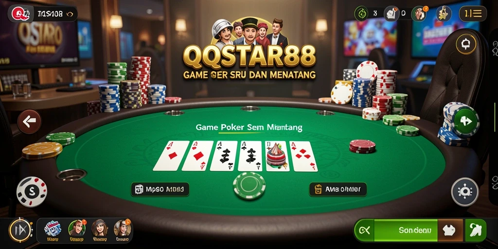 Tampilan aksi poker yang seru dan mendebarkan dalam QQSTAR88.