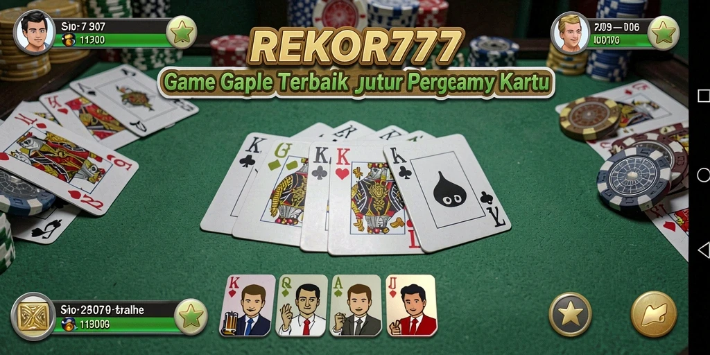 Tampilan gameplay Gaple yang menarik di REKOR777.