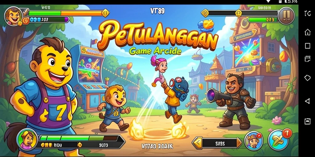 Screenshot gameplay VT789 menampilkan aksi seru di arena Arcade.